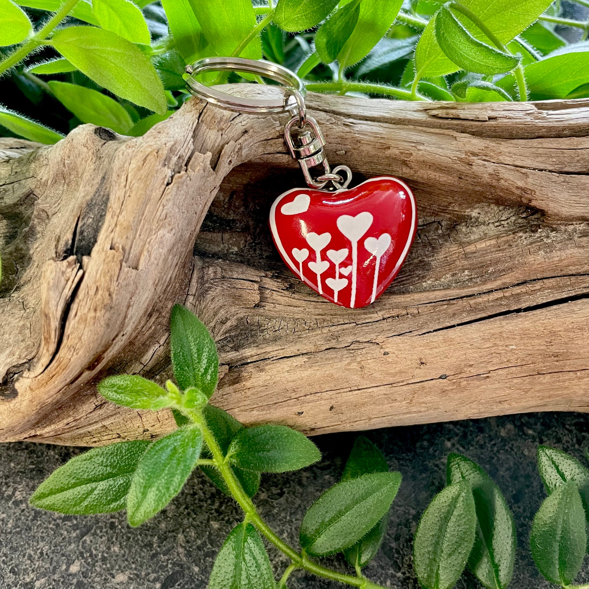 Red 2025 heart keychain