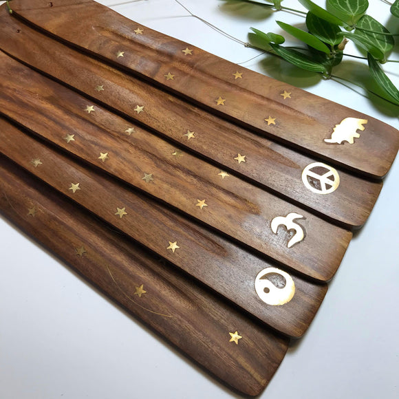 Carved Wooden Incense Burner - Brown - Hippie Incense Holder – Pure Chakra